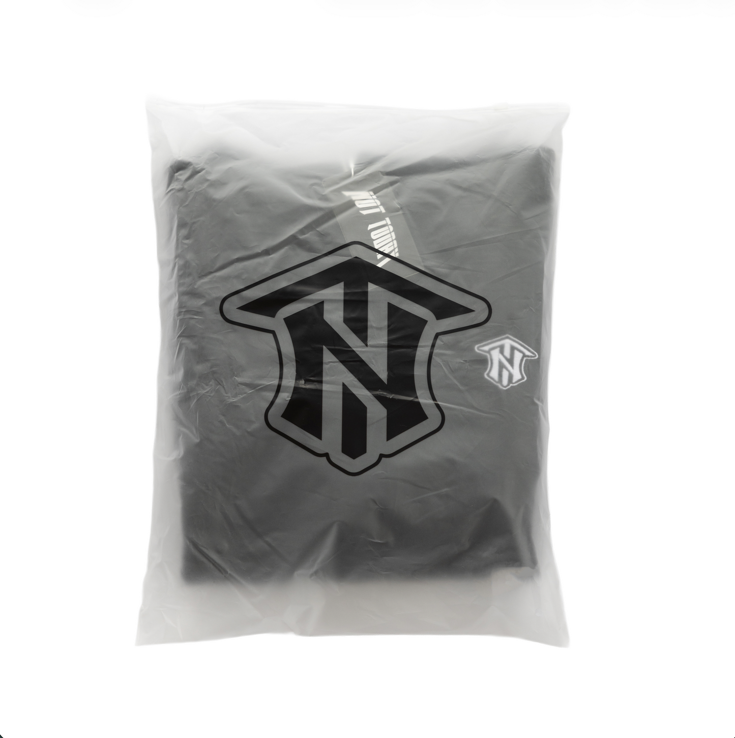 Not Today Icon Hoodie in Ultra Black, embroidered logo close-up