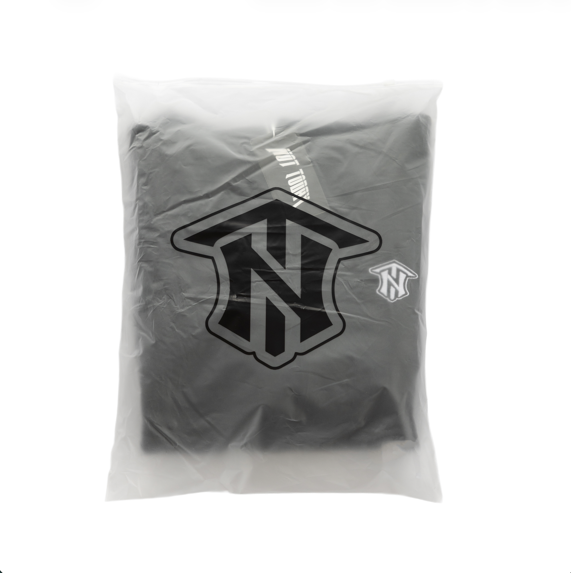 Not Today Icon Hoodie in Ultra Black, embroidered logo close-up