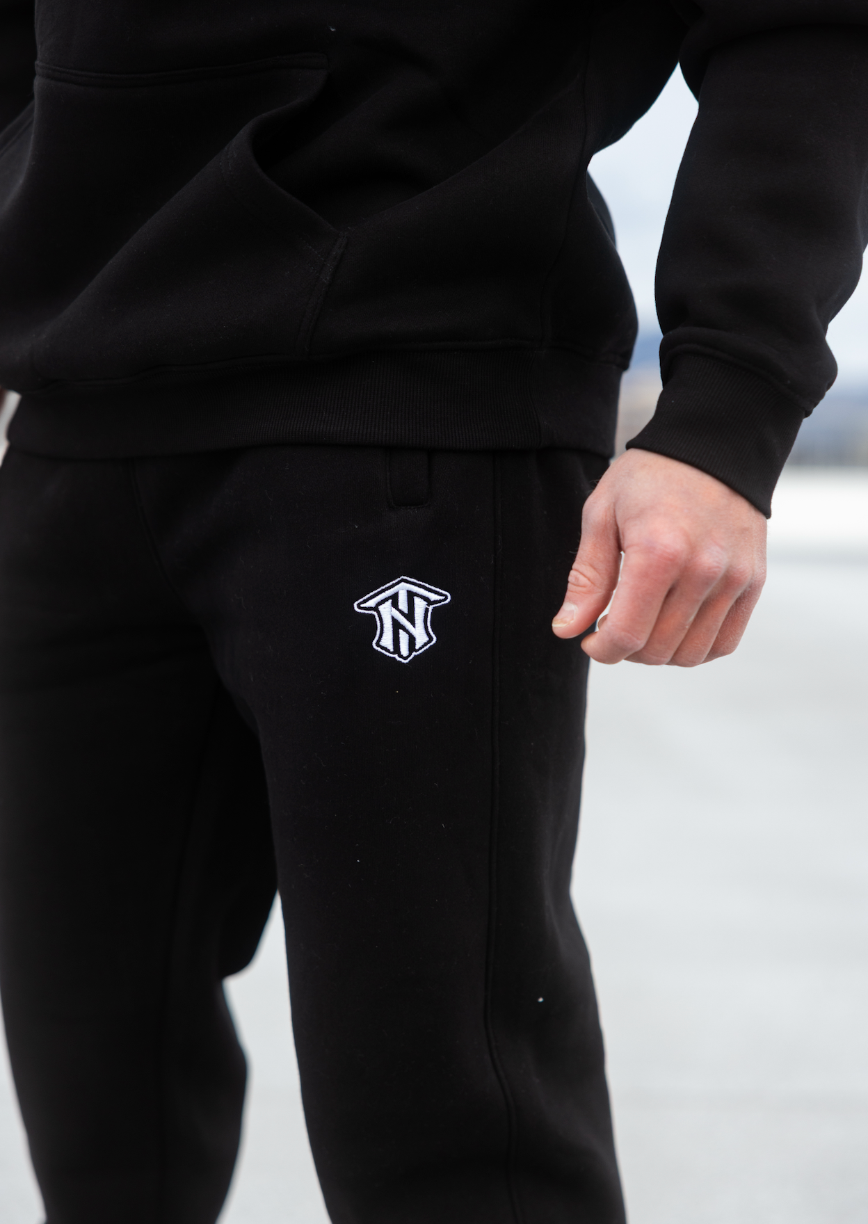 Not Today Icon Hoodie and Sweats set in Ultra Black, detail view