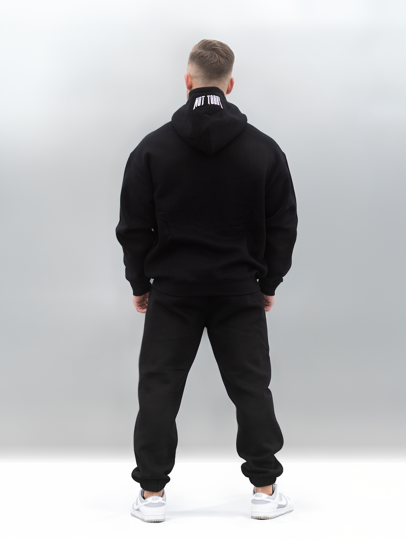Not Today Icon Hoodie and Sweats set in Ultra Black, back view